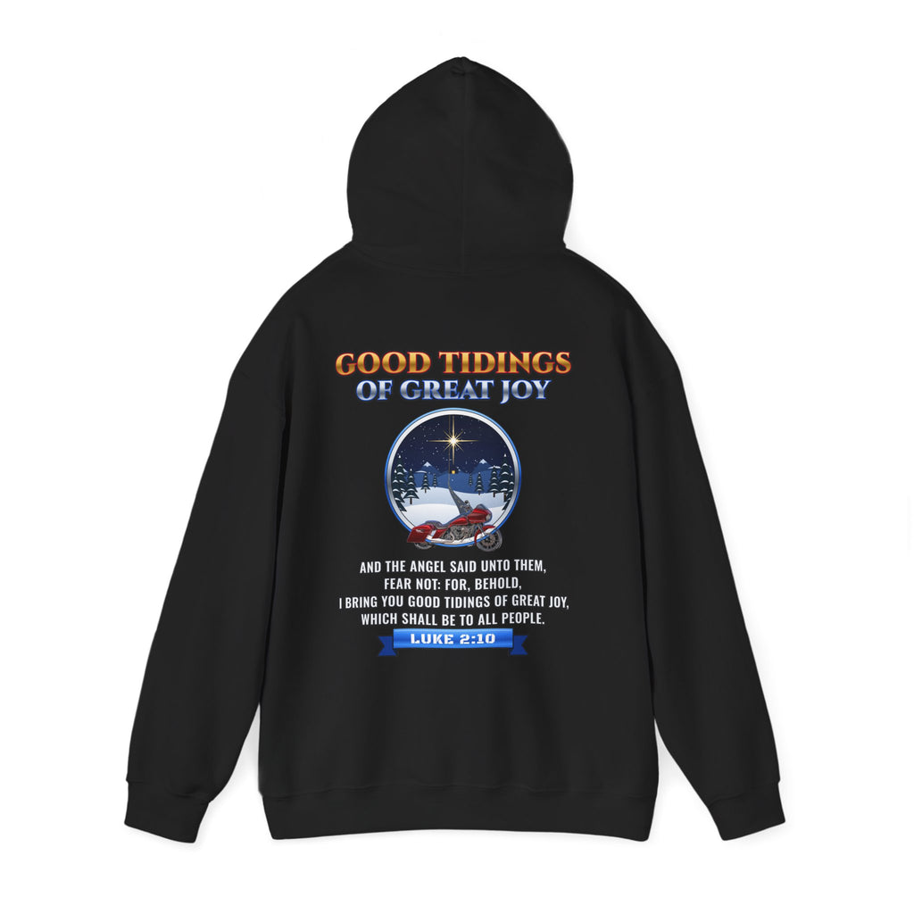 Good Tidings of Great Joy, Luke 2:10 Hoodie | Ride Ready Cycles