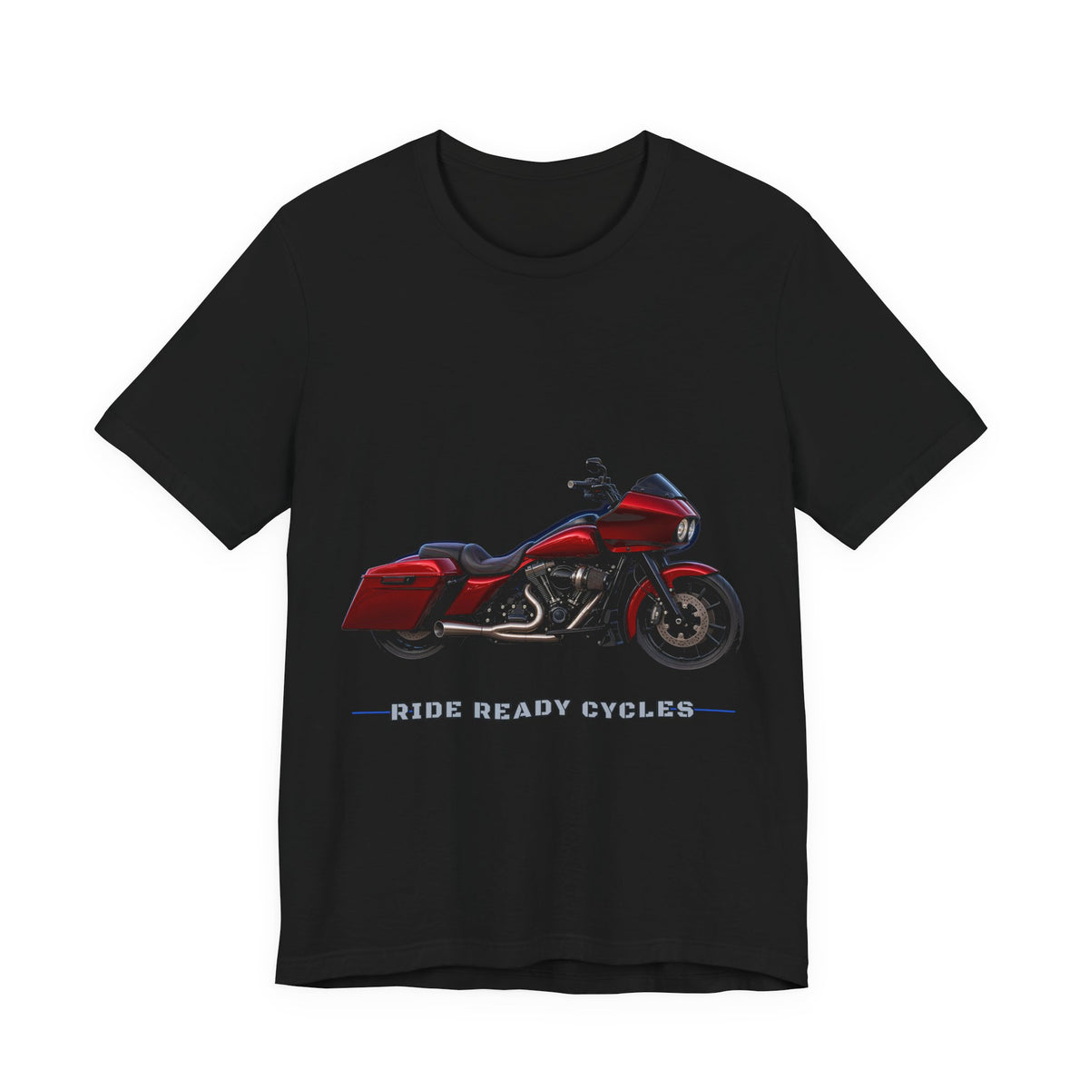 Candy Red Shark-Nose Bagger Art Tee by Ride Ready Cycles