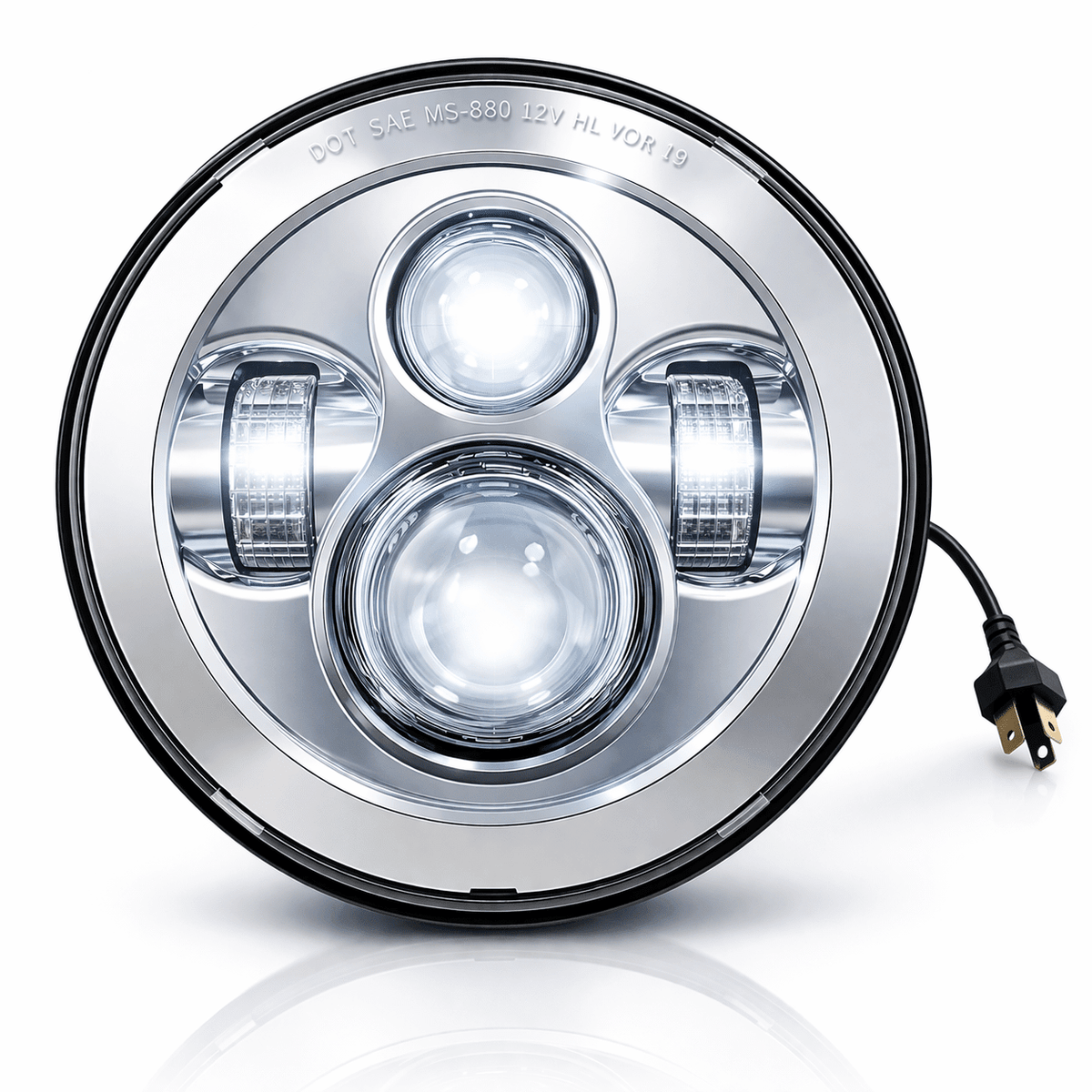 Eagle Lights 7 in LED Headlight Kit Chrome 8700C-RADIO