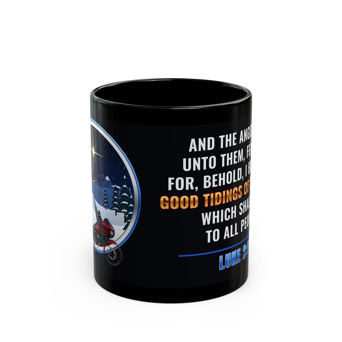 Good Tidings of Great Joy, Luke 2:10 Mug | Ride Ready Cycles