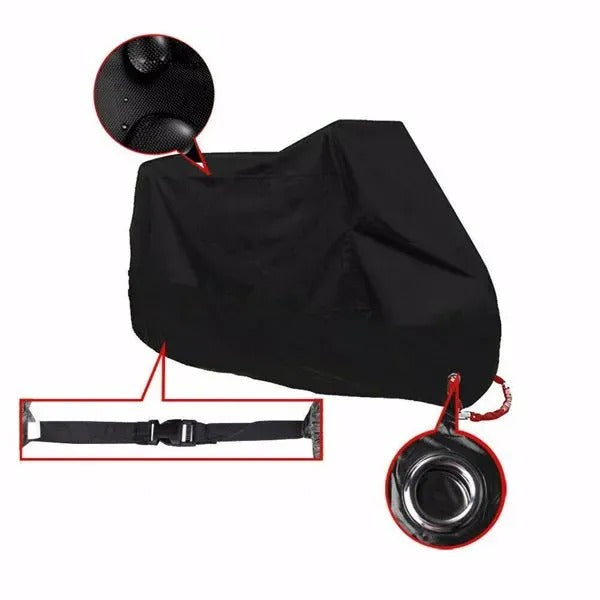 XXXL Waterproof Motorcycle Cover Black for Baggers w/ Trunk by Ride Ready Cycles