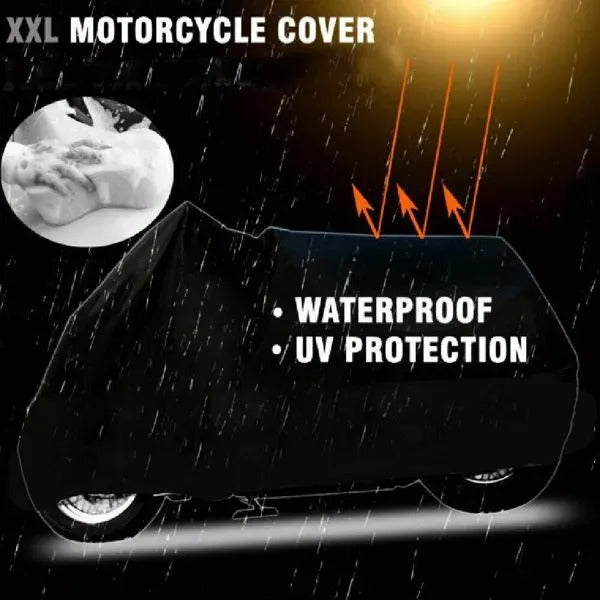 XXXL Waterproof Motorcycle Cover Black for Baggers w/ Trunk - view 3