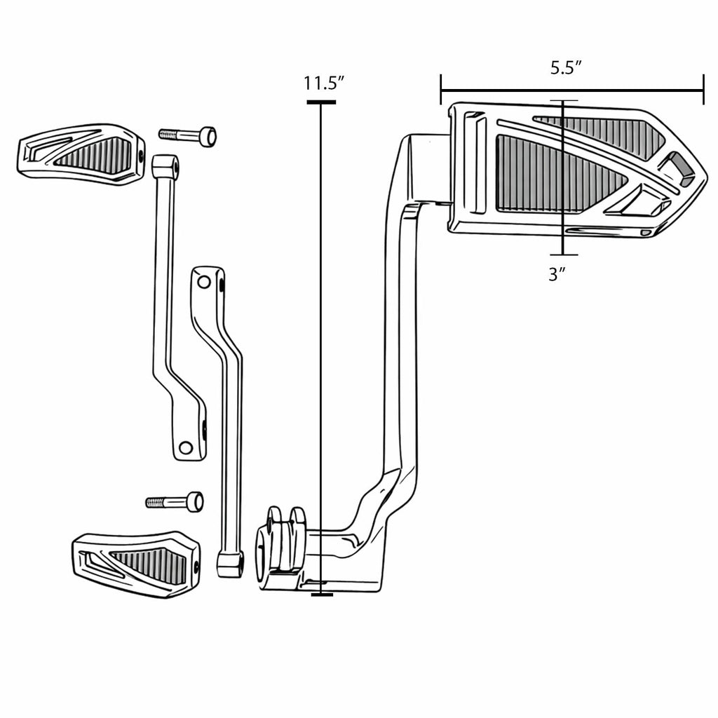 Eagle Lights IRONGRIP Shifter & Brake Pedal Kit IRON-PEDAL-B - view 5