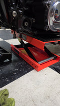 1100 lb Motorcycle Scissor Lift Jack, Wide Deck with Safety Pin, 3.7" to 13.8" Lift