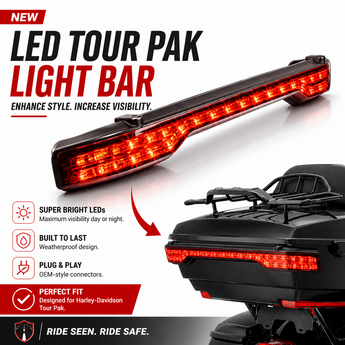 Eagle Lights LED Trunk Light Bar Run Brake Turn Red TP01B-R - view 3